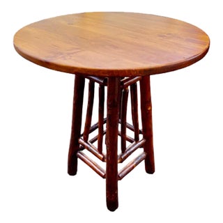 Hickory Wood Side Table For Sale