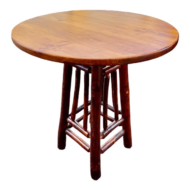 Hickory Wood Side Table For Sale