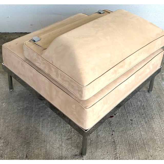 Vintage Minimalist Chrome Base Lounge Chair For Sale In West Palm - Image 6 of 12