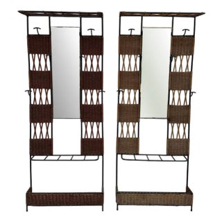 Rattan and Metal Lockers, Set of 2 For Sale
