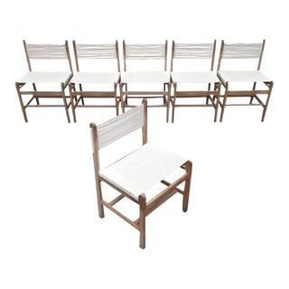 Mid-Century Danish Safari Dining Chairs by Peter Ole Schiønning for Niels Eilersen, Set of 6 For Sale