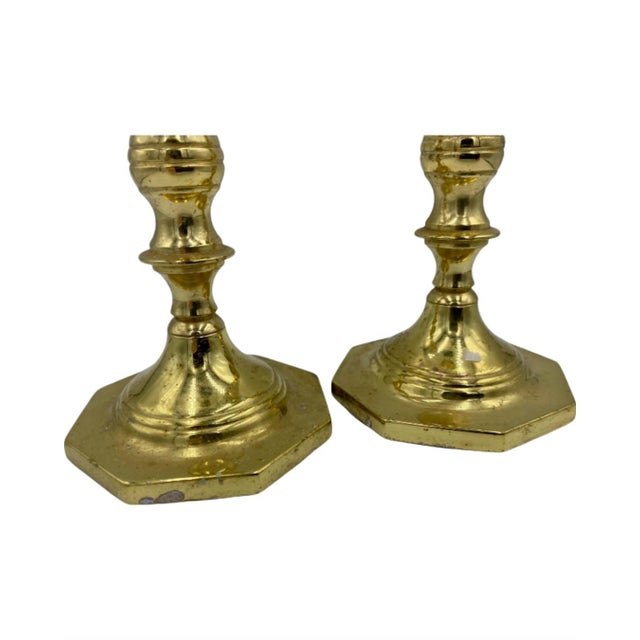 Vintage Baldwin Forged in America Brass Candlesticks- a Pair For Sale - Image 9 of 12