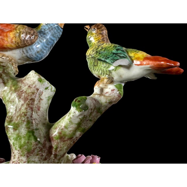 Pair of Porcelain Finch Birds on Branches, France, Early 20th Century For Sale - Image 12 of 12