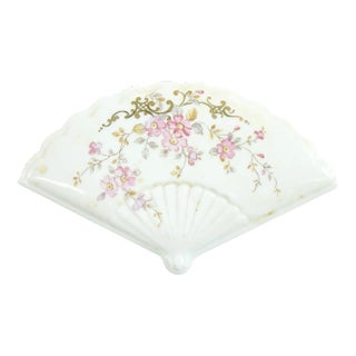 Late 20th Century Floral Porcelain Fan For Sale