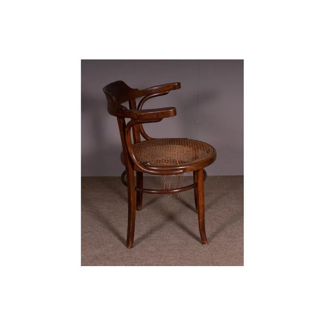 Desk Chair with Vienna Straw Seat from Thonet For Sale - Image 4 of 6