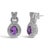 Contemporary Sterling Silver Pear Cut Amethyst and Diamond Accent Teardrop Stud Earrings, Pair For Sale - Image 3 of 4