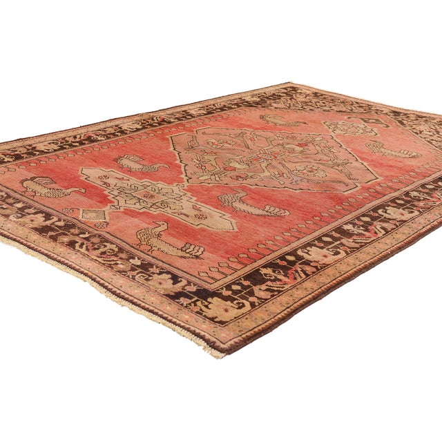 61513 Antique Caucasian Karabakh Rug, 04'02 x 06'01. The Aristocratic Peacocks: An Antique Karabakh Masterpiece of Tribal...