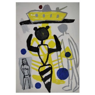 Pepe Nebot, Composition, 1989, Mixed Media on Paper For Sale
