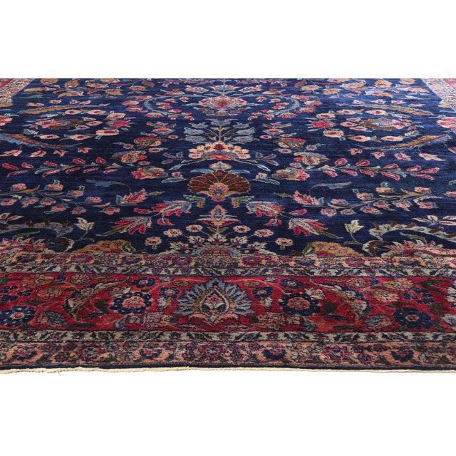 Antique Persian Sarouk Rug - 11'02 X 18'05 For Sale - Image 4 of 9