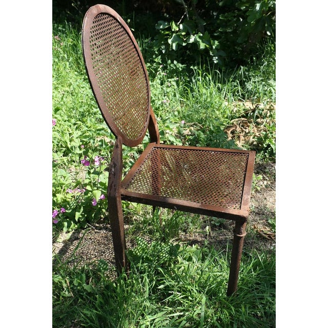 Brutalist Iron Stacking Dining Chairs, 1960, Set of 4 For Sale - Image 6 of 8