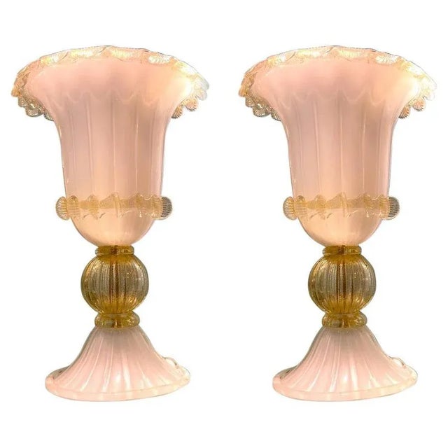 Glass Murano Glass Table Lamps, Set of 2 For Sale - Image 7 of 7