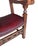 Rare Antique Spanish Revival / Gothic Oak Armchair in Oxblood Leather & Bronze Accents For Sale - Image 9 of 12