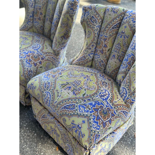 Brunschwig & Fils Vintage Chairs Reupholstered in Brunswick Velvet For Sale - Image 4 of 11