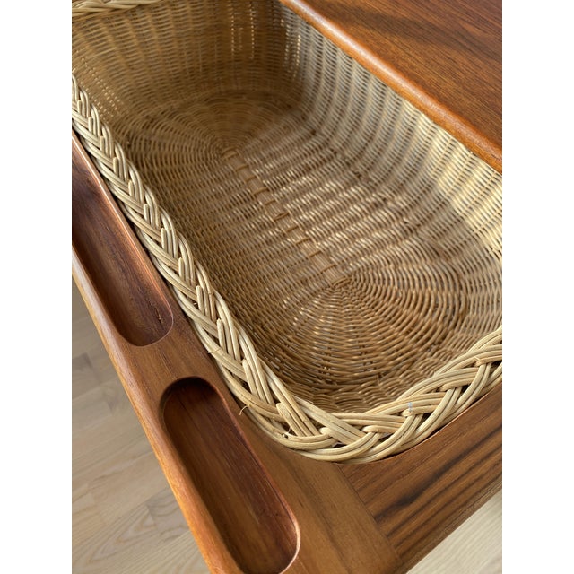 Wood Teak Sewing Table, 1960s For Sale - Image 7 of 14