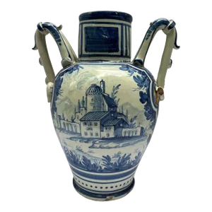 Antique Italian Majolica Blue and White Jar