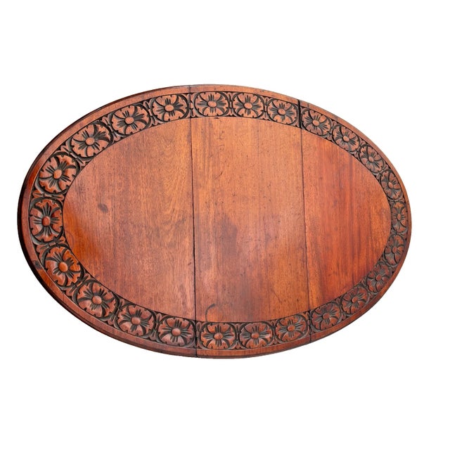 Early 20th Century Antique Oval Gate Leg Kitchen Table Drop Side Leaf Carved Mahogany Barley Twist For Sale - Image 5 of 13
