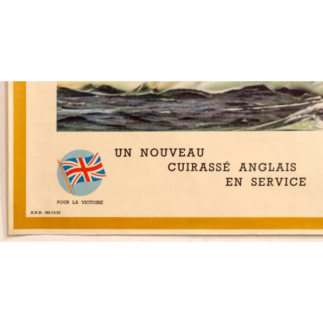 1940s 1940-1945 Original French Wwii Poster, Victoire / Un Nouveau Cuirassé (Victory!) For Sale - Image 5 of 6