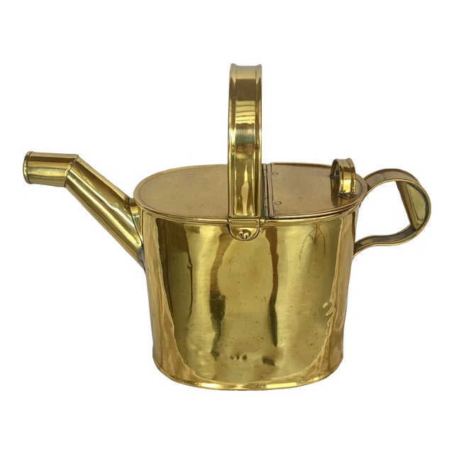 Early 20th Century English Brass Garden Watering Can For Sale