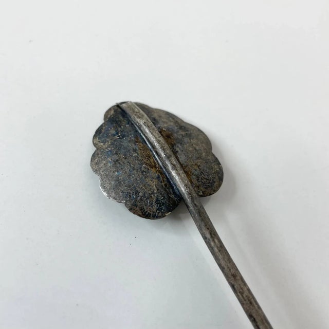 1950s 1950s Sterling Silver Mexico Sculptural Leaf Long Iced Tea Spoon For Sale - Image 5 of 11