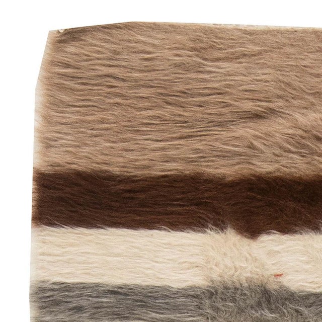 Animal Skin Taurus Collection Modern Striped Handmade Goat Hair Rug by Doris Leslie Blau For Sale - Image 7 of 7
