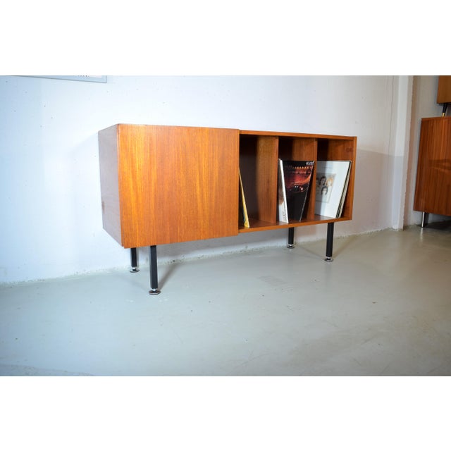 Wood Vintage Record Sideboard in Teak, 1960s For Sale - Image 7 of 8