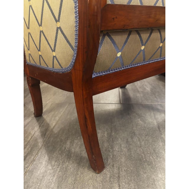 French Biedermeier armchair, circa 1830 Mahadoni wood Good, used condition with age-related wear