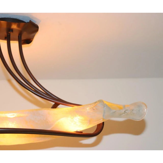1990s Cierre Studio Amber Glass Ceiling Lamp For Sale In New York - Image 6 of 13
