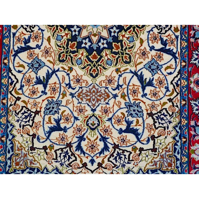 Isfahan Silk and Wool Rug, 1980s For Sale - Image 3 of 7