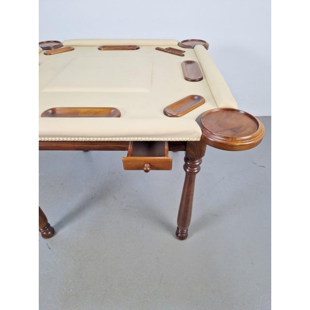 Game Table in Walnut and Leather from Valenti, Spain, 1970s For Sale - Image 15 of 18