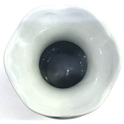 Vintage MCM Chinoiserie Blue White Porcelain Vase For Sale - Image 4 of 5