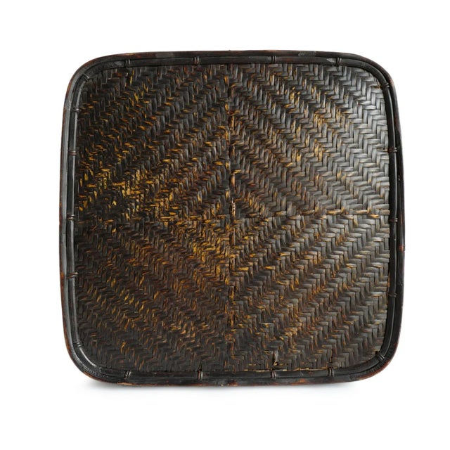 Contemporary Vintage Akha Thai Organic Modern Square Basket For Sale - Image 3 of 4