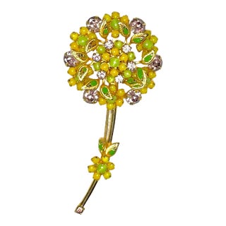 1940s Juliana D & E Flower Brooch For Sale