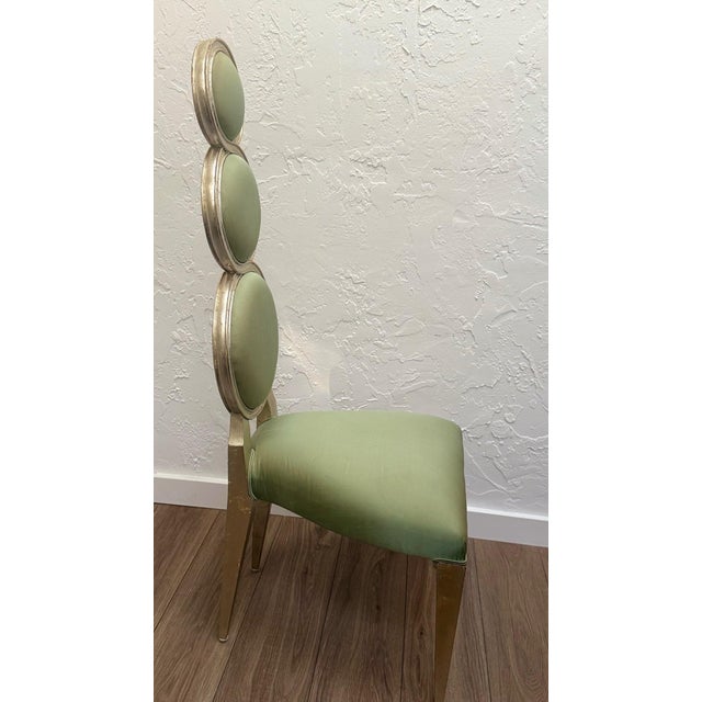 Frances Elkins 1980s Christopher Guy Style High-Back Couture Chair — Frances Elkins Inspired Triple Loop Design For Sale - Image 4 of 15