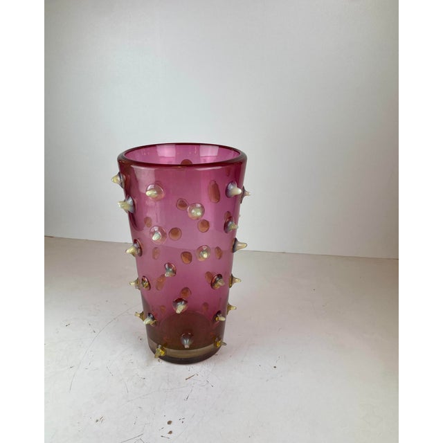 Thorn Spikes Murano Glass Vase by Pino Signoretto, Italy, 1990s, in Very Good conditions. Designed 1990 to 1999 This piece...