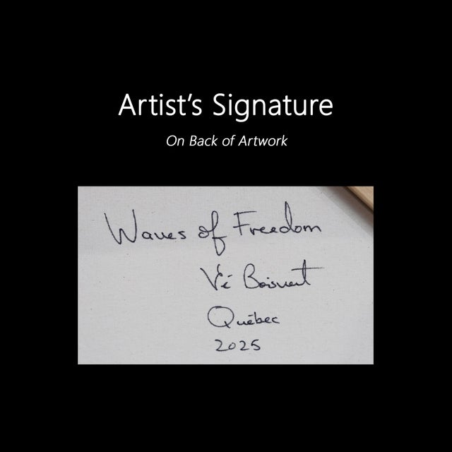 Waves of Freedom - Abstract Gold Tone Textural Floral Acrylic Canvas Painting Original Artwork by Ve Boisvert For Sale - Image 9 of 9