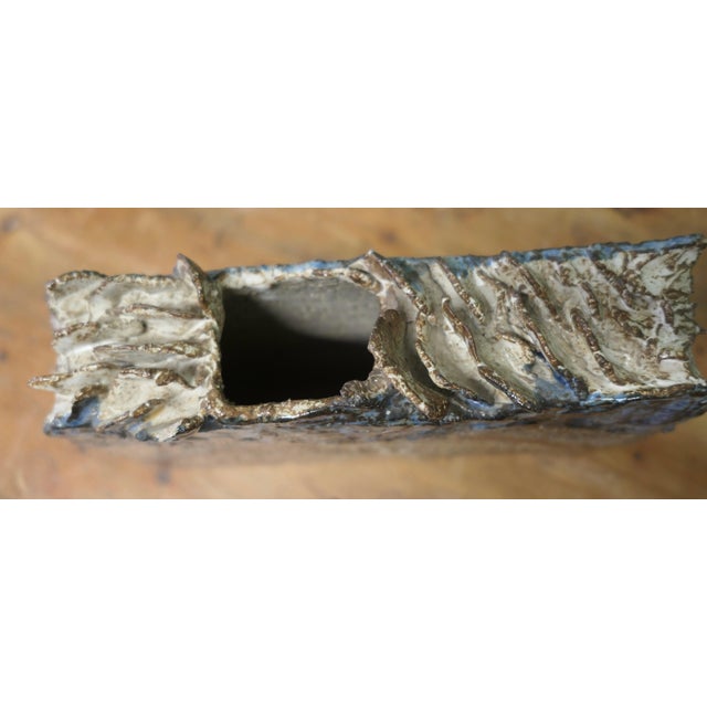 French Studio Art Slab Vase from Saint Emilion, 1980 For Sale - Image 3 of 7