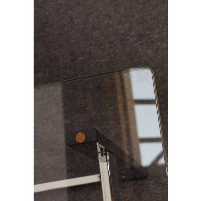 Mid Century American Modern Side / End Tables in Chrome With Square Glass Tops For Sale - Image 15 of 15