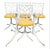 Yellow Vintage Faux Bamboo Kessler for Phyllis Morris Regency Iron Swivel Patio 4 Dining Chairs, Table Base- Set of 6 For Sale - Image 8 of 10