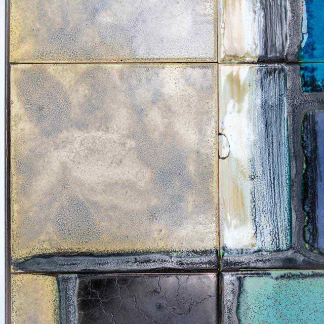 1960s Abstract Ceramic Top on Wrought Iron Coffee Table by Juliette Belarti, 1960s For Sale - Image 5 of 15