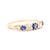 French 1900 - 1909 Belle Époque Jarretière Ring, 18-Carat Gold, Natural Sapphires and Diamonds, Size 6.75 For Sale - Image 3 of 6