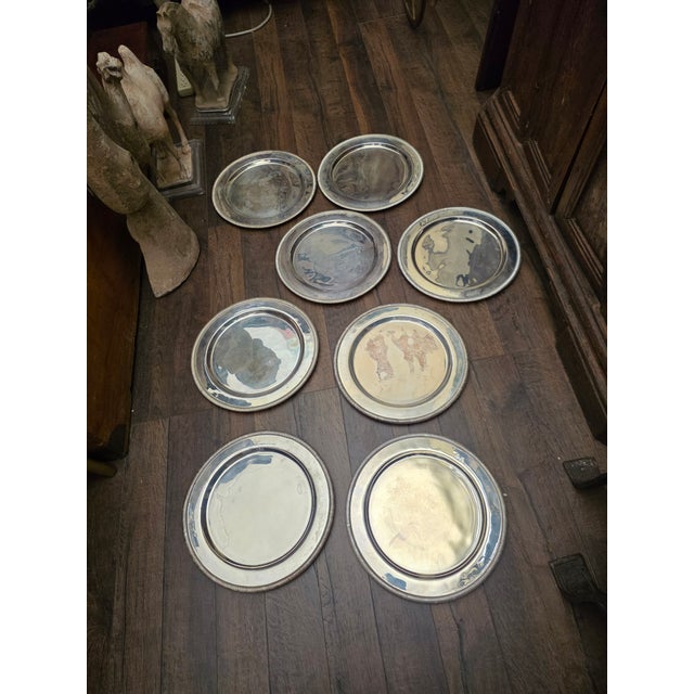 1980s Vintage Thick Silverplated Chargers For Sale - Image 5 of 5
