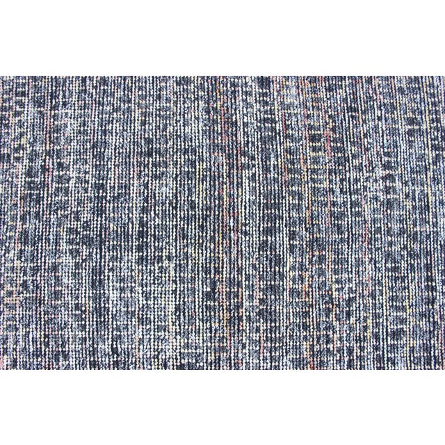 2010s Modern Runner Rug With Textured Pattern in Gray, Blue, and Multicolor Accents For Sale - Image 5 of 13