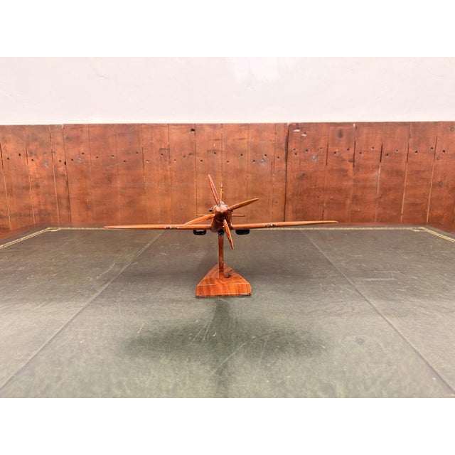 English Mahogany Spitfire Aircraft Model For Sale - Image 4 of 12