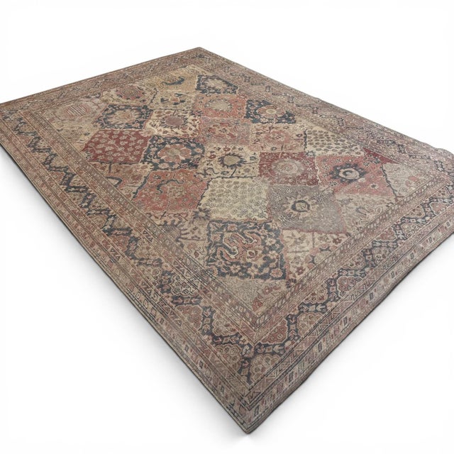 Turkish Antique Gordes Rug | Soft Neutral Diamond Tile Design | 6'6" X 9'1" For Sale - Image 3 of 5