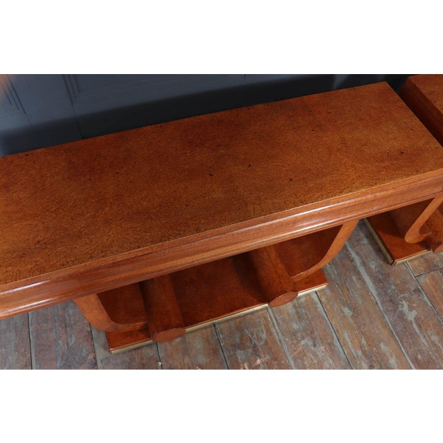 Art Deco French Console Tables in Amboyna, 1925, Set of 2 For Sale - Image 12 of 17