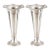Pair of Vintage Silverplate Fluted Trumpet Vases – Scalloped Rim Wedding Centerpiece Floral Vases (12”) For Sale