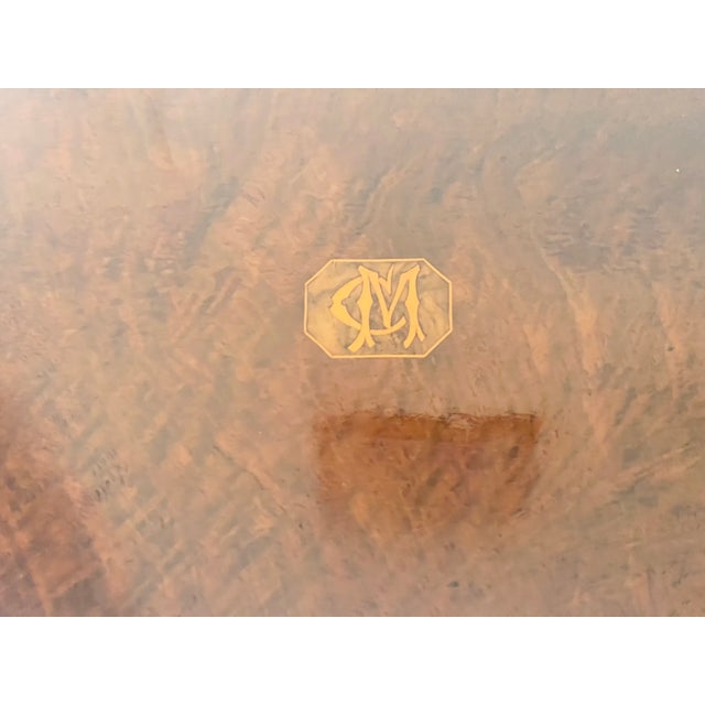 Wood Large Antique Victorian Burlwood Box With Inlay For Sale - Image 7 of 11