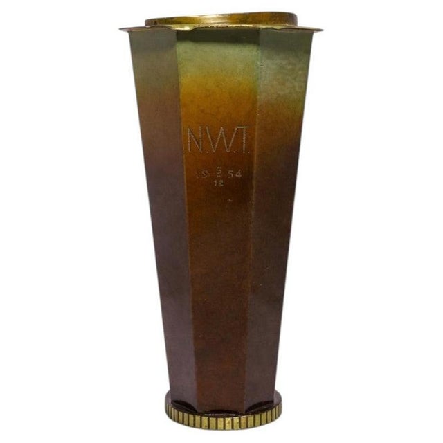 Brown Swedish Art Deco Bronze Vase from Metallkonst, 1950s For Sale - Image 8 of 8