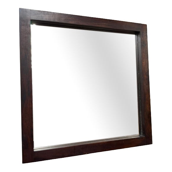 Antique Wall Mirror in Beechwood, 1970s For Sale