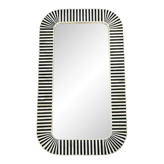 Black Striped Bone Inlay Mirror For Sale